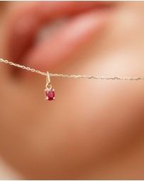 Luna Rae - Solid Gold - Ruby Necklace