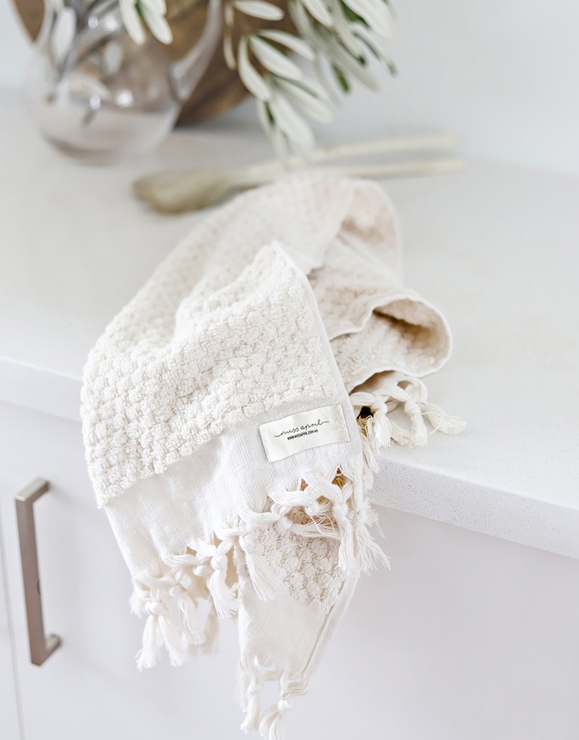 Miss April - Pompom Hand Towel