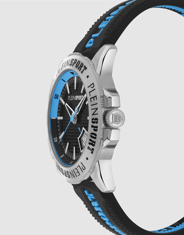 Plein Sport - PLEIN RAMPAGE 44mm Black dial and Black Blue Silicone strap
