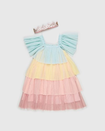 Rainbow Ruffle Princess Dress