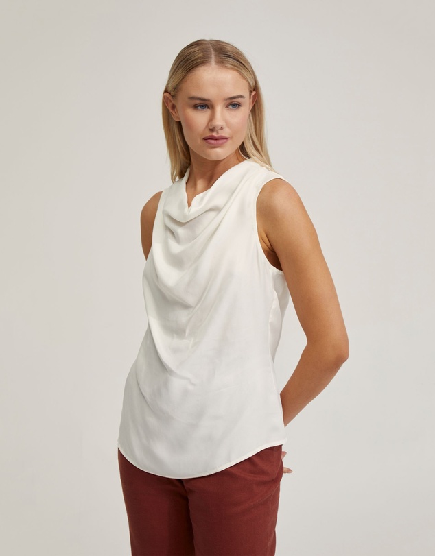 Oxford - Fern Cupro Blend Soft Neck Top