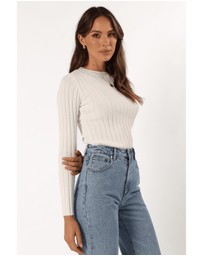 Petal & Pup - Aneesa Wide Rib Knit Top - White