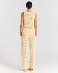 Poolside Paradiso - Messina Knit Pant - Lemon