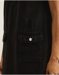 Atmos&Here - Deana A-Line Sleeveless Denim Mini Dress