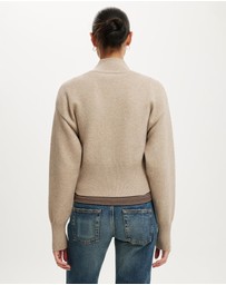 Cotton On - Lotus Cinched Zip Knit