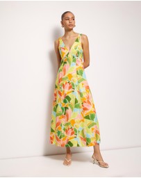 AERE - Emina Linen Beaded Midi Dress