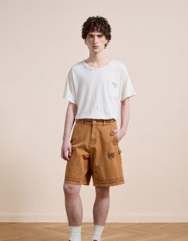 Found - Canvas Embroidered Shorts