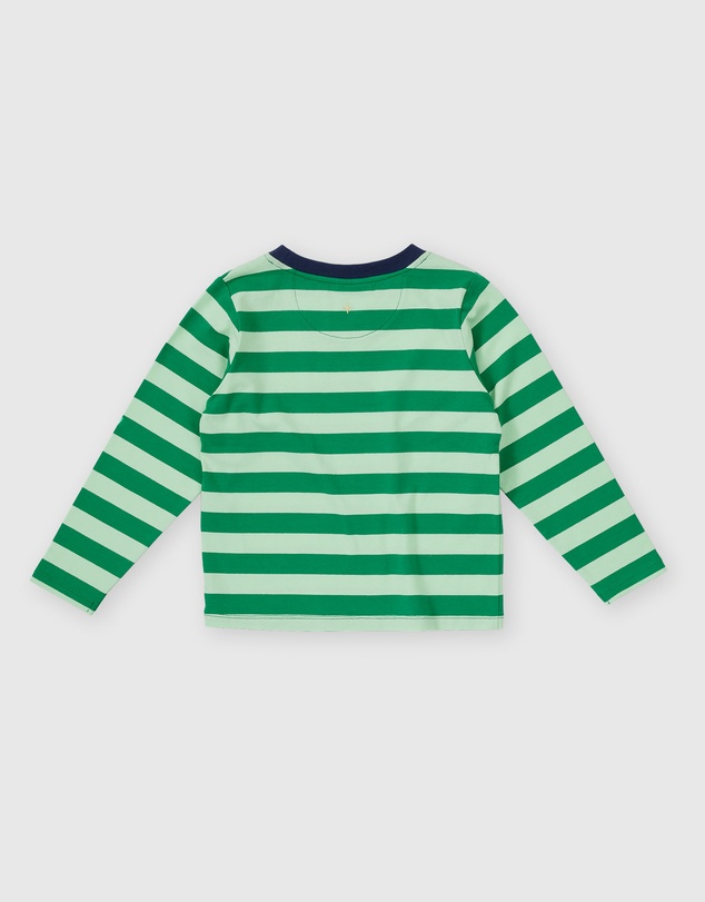 Goldie + Ace - Essential Stripe Logo LS Top - Babies-Kids