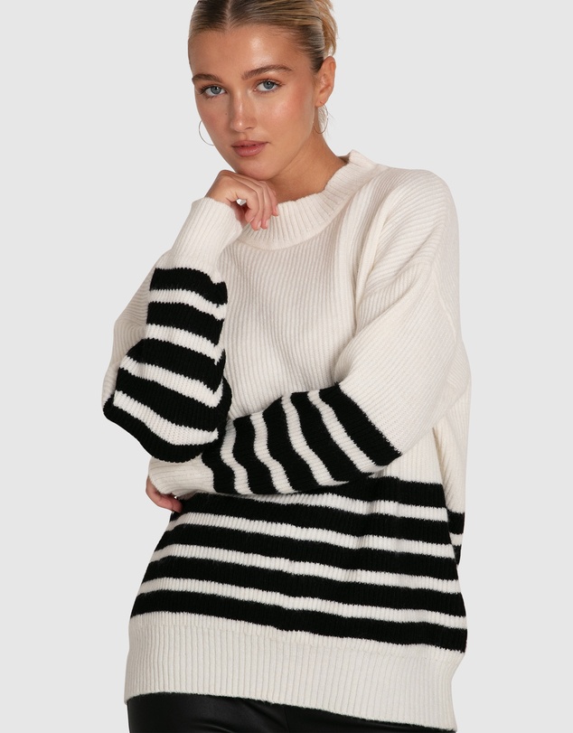 Belle & Bloom - Everything I Do Oversize Striped Knit