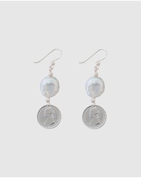 Von Treskow - Coin & Keshi Pearl Earrings