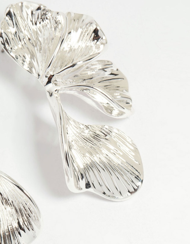 Lovisa - Silver Plated Organic Petal Stud Earrings
