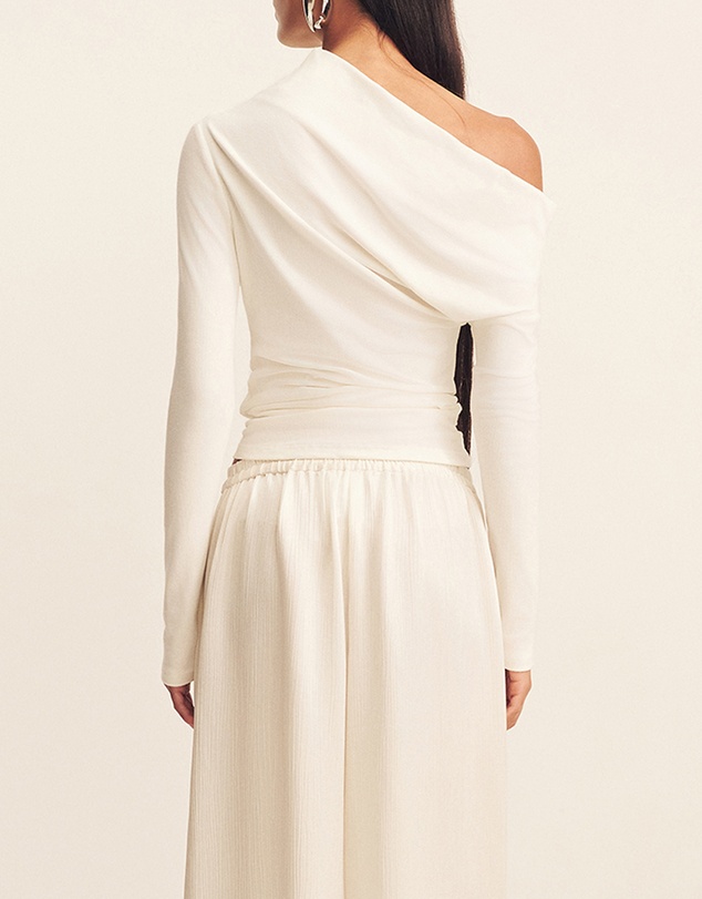 Shona Joy - Aby Draped Asymmetrical LS Top