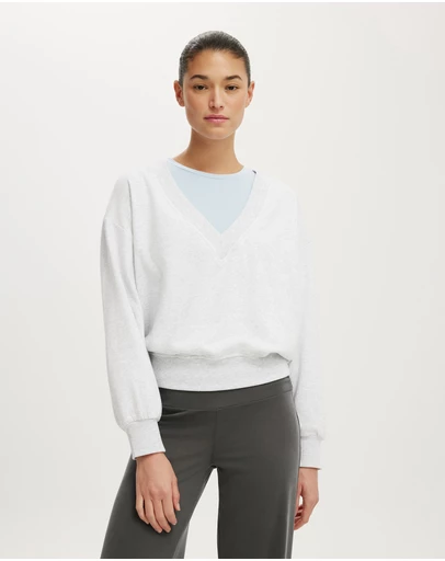 Cotton On - V Neck Fleece Sweatshirt