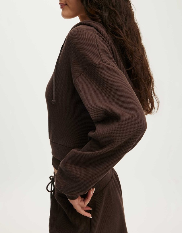 Cotton On Body - Off Duty Waffle Cropped Hoodie