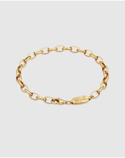Haze & Glory - ICONIC EXCLUSIVE - Bracelet Men Link Chain 925 Sterling Silver Gold-Plated
