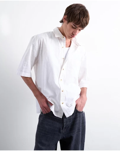 Topman - Short Sleeve Boxy Textured Shirt