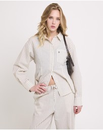 Subtitled - Morgan Stripe Oversized Long Sleeve Shirt