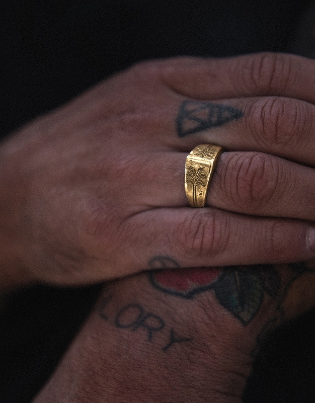 Haze & Glory - ICONIC EXCLUSIVE - Ring Men Signet Coconut Society 925 Sterling Silver Gold Plated