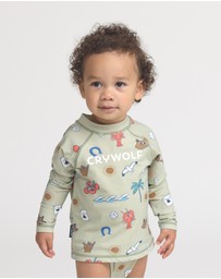 Crywolf - BABY RASH VEST Lucky Days Sage