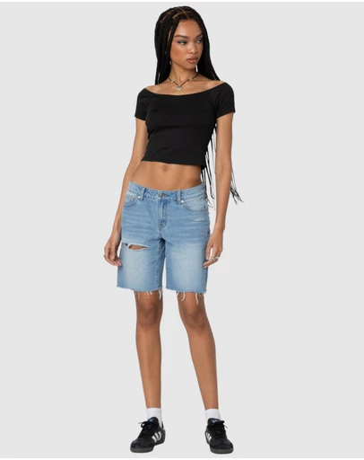 EDIKTED - Riptide Denim Bermuda Shorts