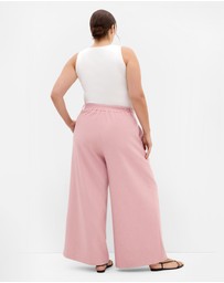 City Chic - Plus size Imogen Lined Wide Leg Pant - baby pink