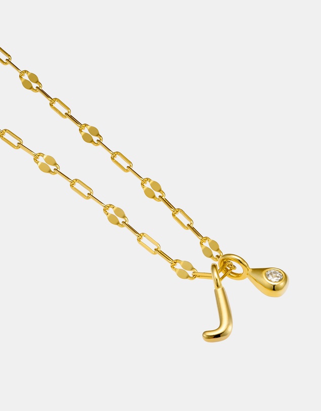 Zoe Olivia - 14K Gold Vermeil Imprint Initial J Cubic Zirconia Necklace