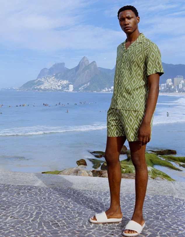 Frescobol Carioca - Roberto Silk SS Lotus Print Shirt