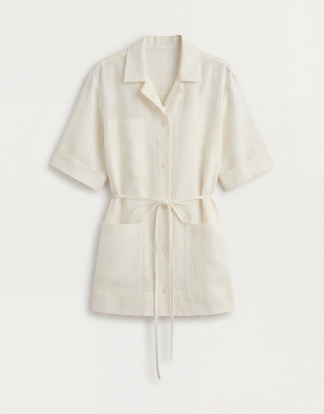 BONDI BORN - Noosa Mini Tee Dress - Natural