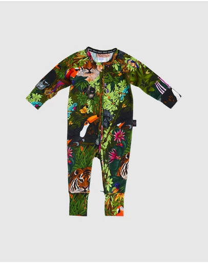 Kip&Co - Jungle Life Organic LS Zip Romper - Babies