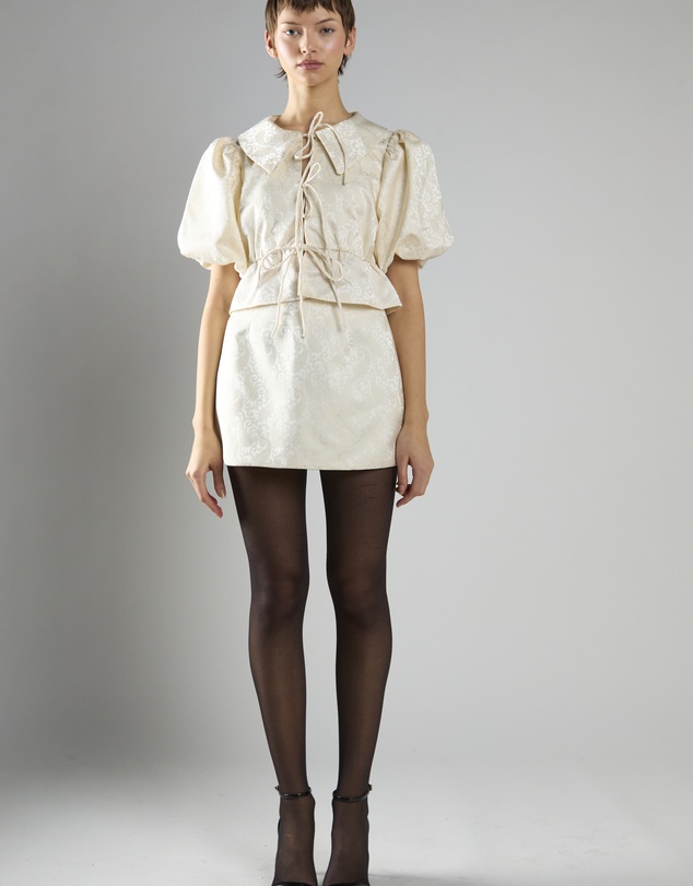 Glamorous - Cream Brocade A-Line Mini Skirt