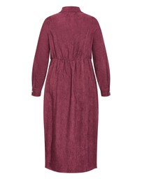 City Chic - Plus size Leia Long Sleeve Midi Dress - bordeaux