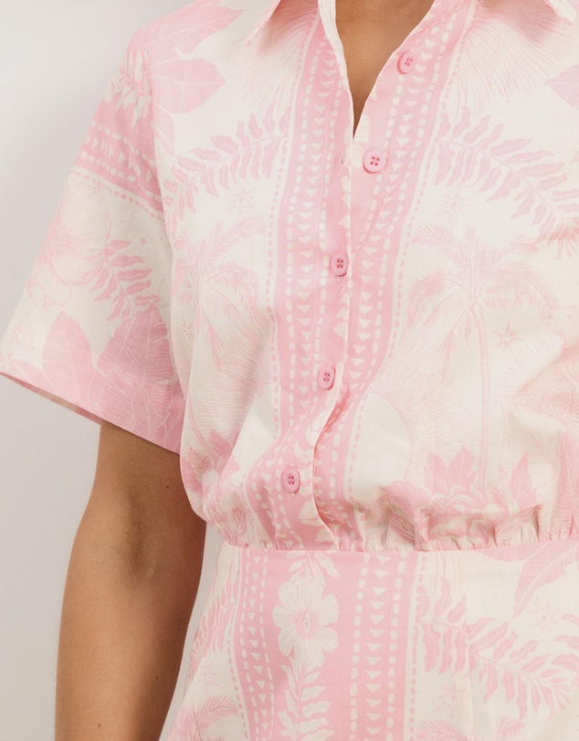 Atmos&Here - Remi Linen Blend Mini Shirt Dress