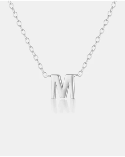 The Silver Collective - Petite A-Z Letter Necklace - M