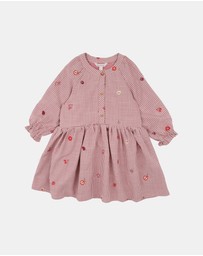 Fox & Finch - Orchard Bloom Emb. Check Dress - Kids