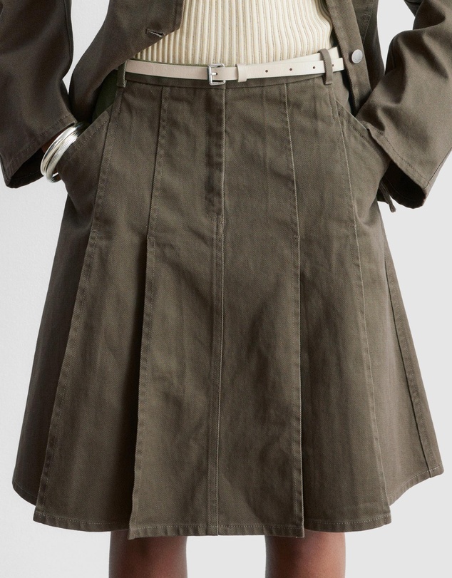 & Other Stories - Pleated Cotton Midi Skirt