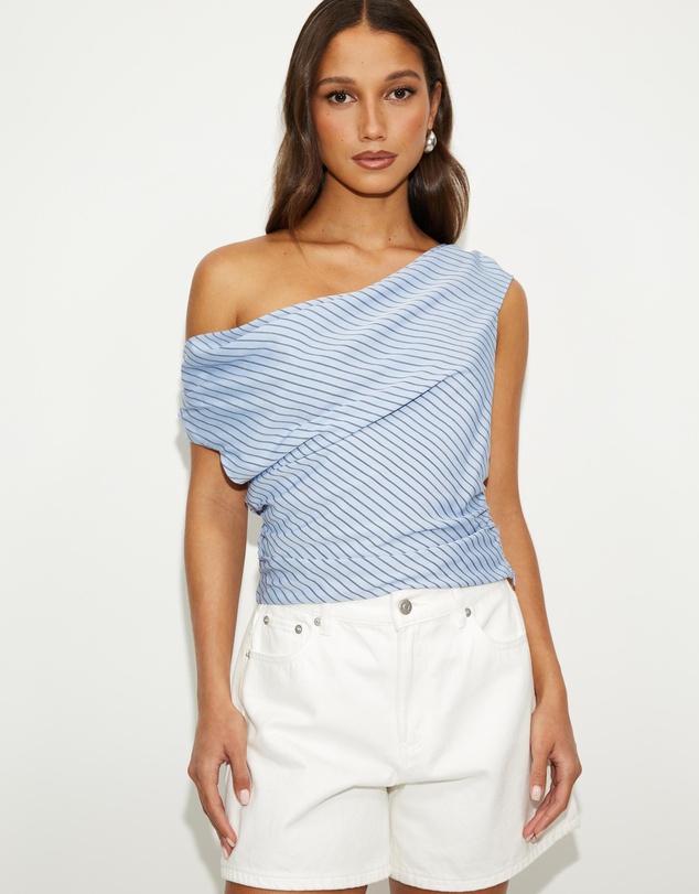 Dazie - Daisy Stripe Ruched Top