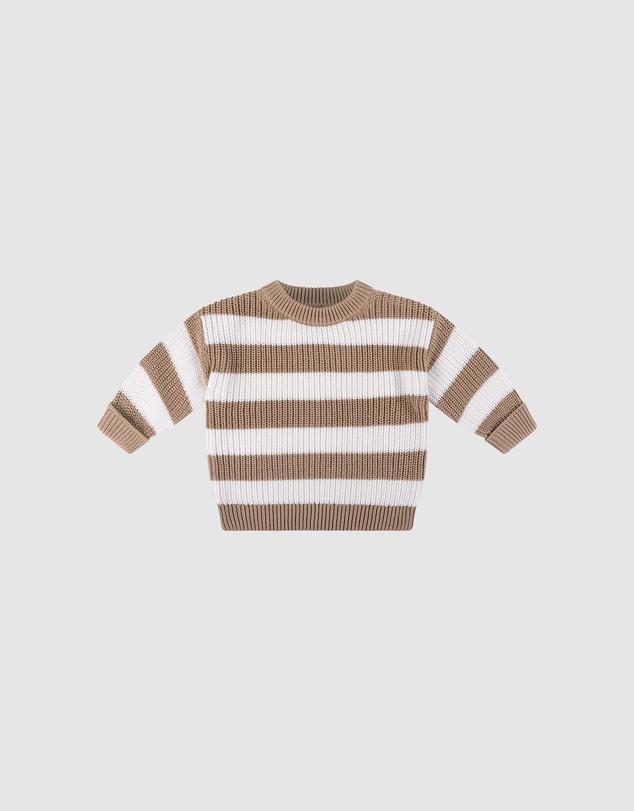 Kynd Baby - Knit Stripe Jumper in Mocha Stripe