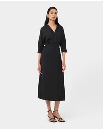 Forcast - Betty Wrap Tie Dress