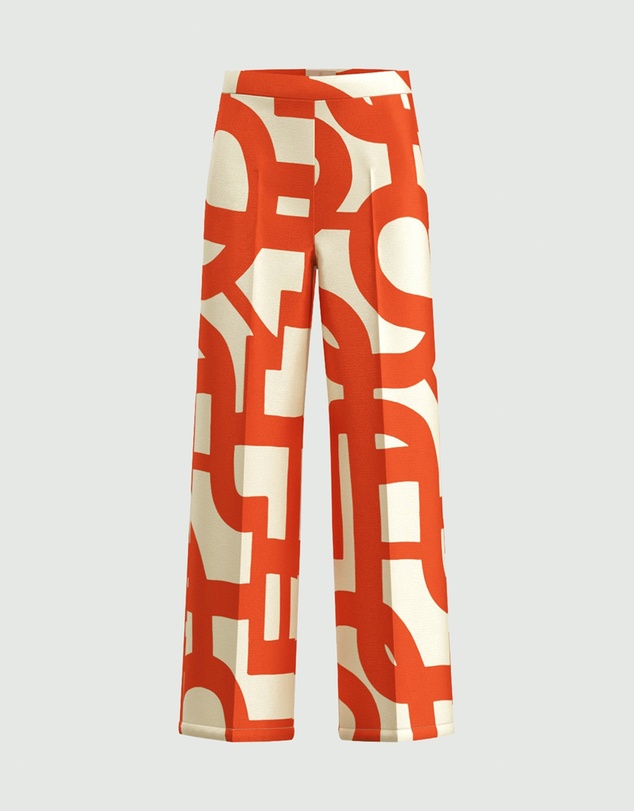 Emme - Geranium Red Printed Trousers