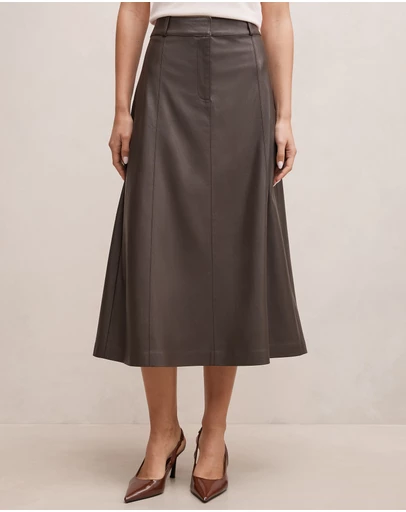 Forever New - Isla Vegan Leather Midi Skirt