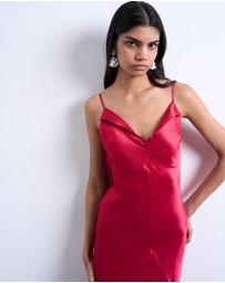 TOPSHOP - Folded Edge Satin Cami Slip Maxi