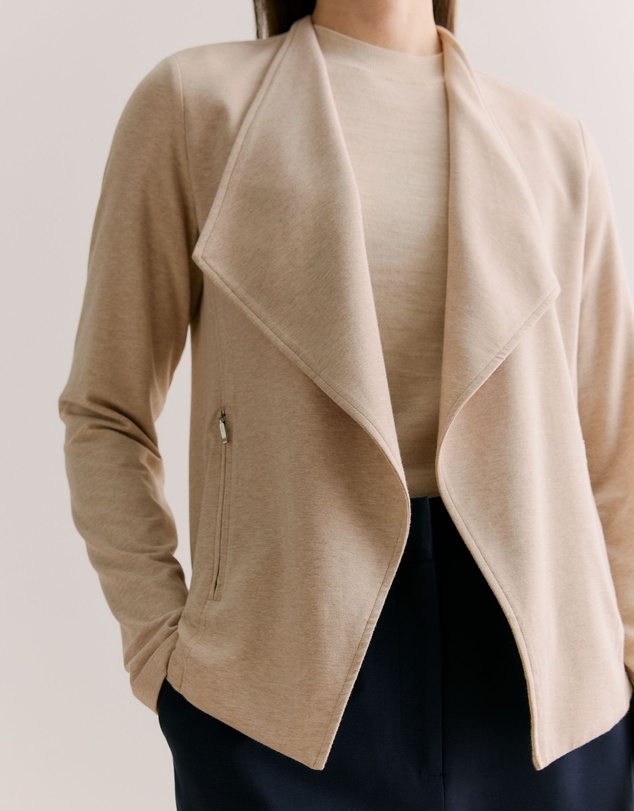 Trenery - Bamboo Viscose Marle Jacket in Oatmeal Marle