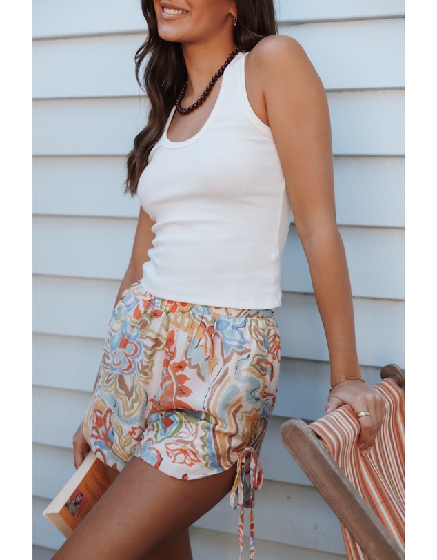 Petal & Pup - Bryson Pull On Shorts - Green Blue Paisley