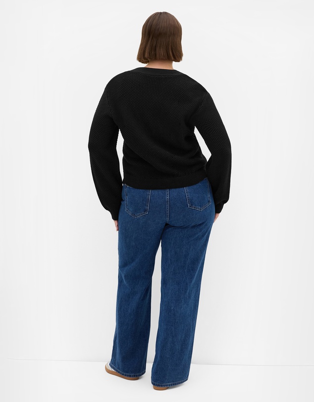 City Chic - Plus size Bella Cotton Knit Cardigan - black