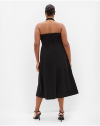 City Chic - Plus size Tori Halter Midi Dress - black