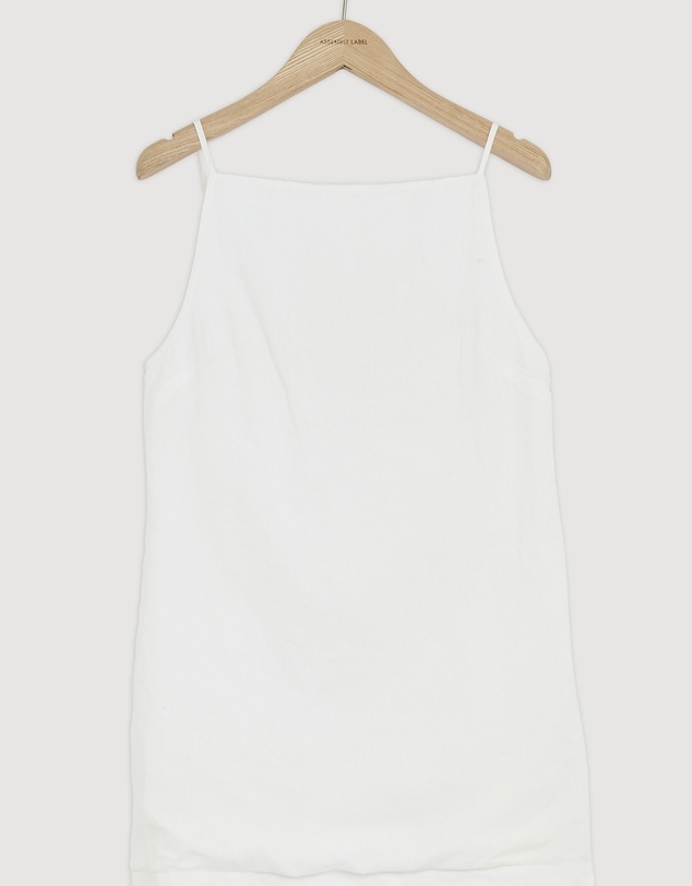 Revibe - Repaired Assembly Label Linen Mini Dress