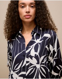 Trenery - Floral Stripe Twill Shirt in Night Sky