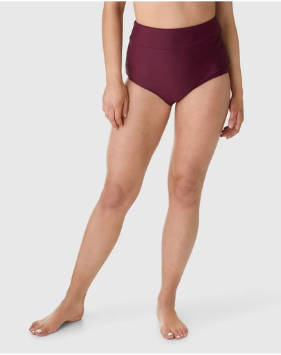 Modest Mermaid - High Waist Swimming bottom- Burgundy Bliss