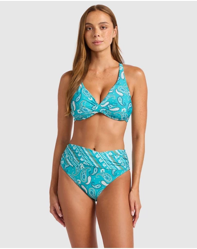 Seafolly - Drift Club Bandana Wrap Front F Cup Bikini Top