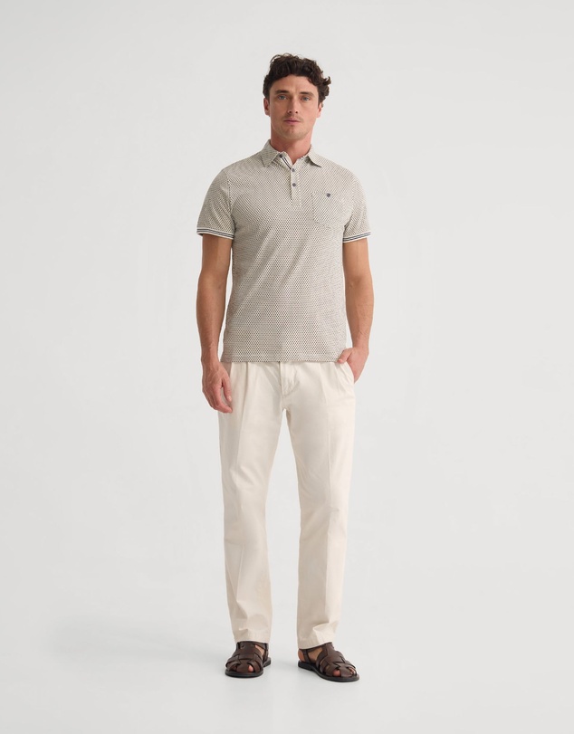 Oxford - Milo Printed Jersey Polo With Pocket